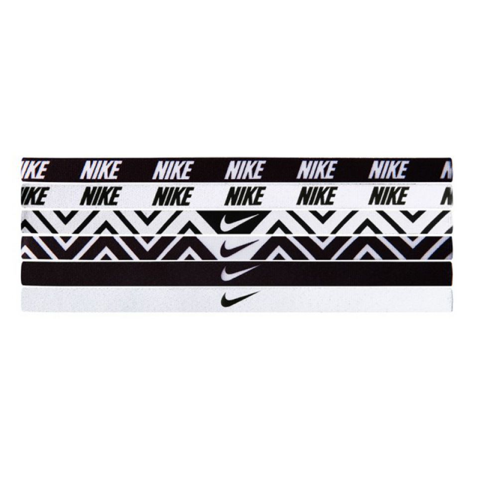 Nike haarband Printed 6 pack zwart/wit dames (foto 1)