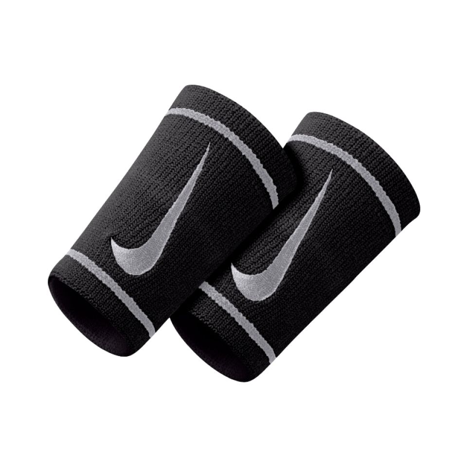 Nike wristbands Dri-fit doublewide zwart/grijs (foto 1)