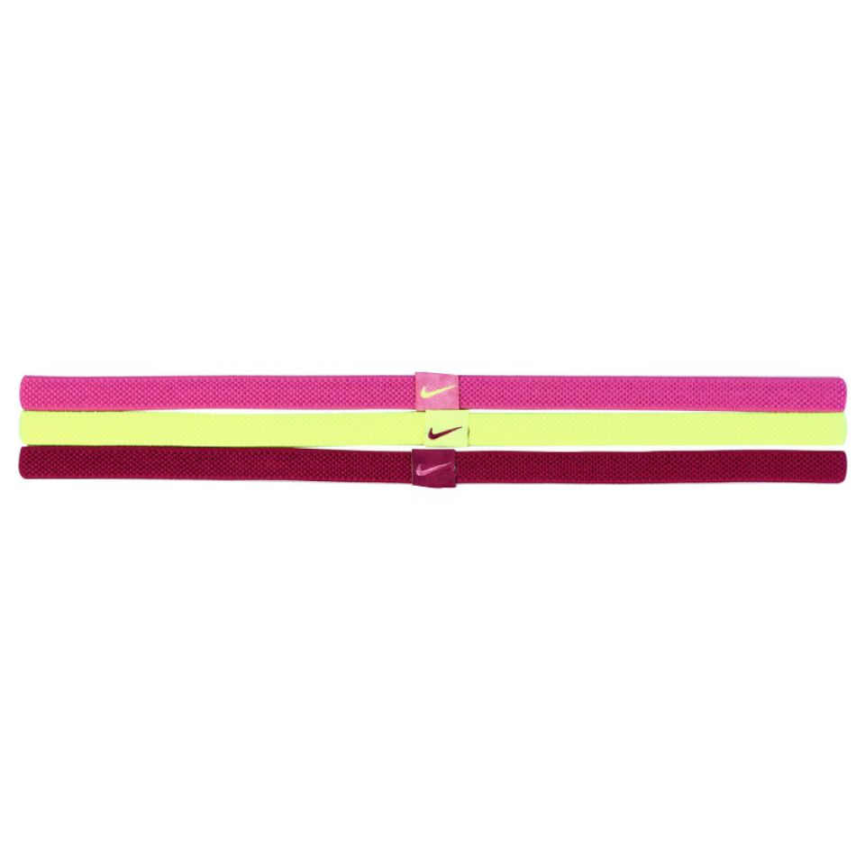 Nike haarband 3 paar roze/lichtroze/neongeel dames (foto 1)